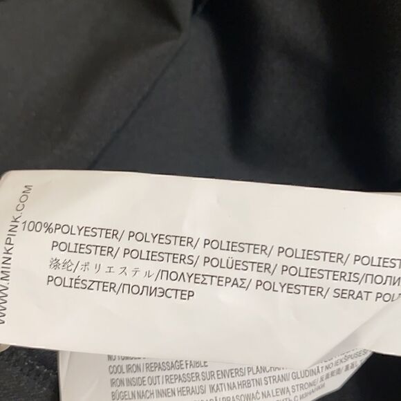 Mink Pink Dress Womens Size Medium Y2K eyelet faux wrap Asymmetrical Black NWT - Picture 11 of 12